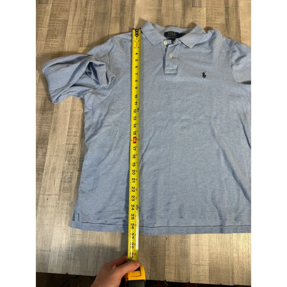 Polo Ralph Lauren Mens Long Sleeve Polo Shirt Blue Classic Fit Mens Large Preppy